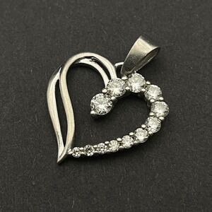 Sterling‎ Silver Cubic Zirconia Petite Heart Pendant